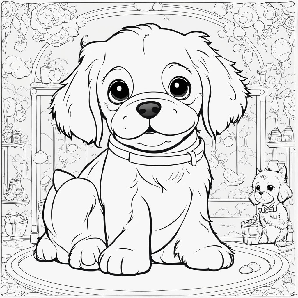 Artistic Pup: Design a coloring page with the small dog exploring its  artistic side. Draw them surrounded by art supplies like paintbrushes -  Playground