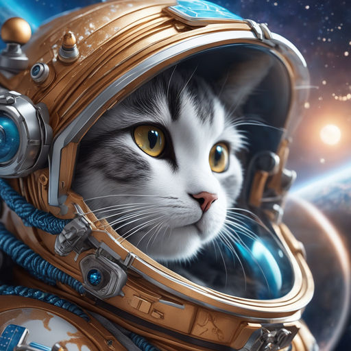 ArtStation - Kawaii Anime Cat girl in the space - Cute Cat Pet