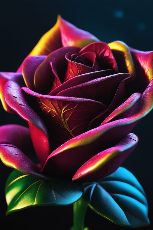 neon rainbow roses wallpaper