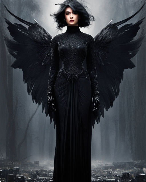 Gothic Angel Black Wings