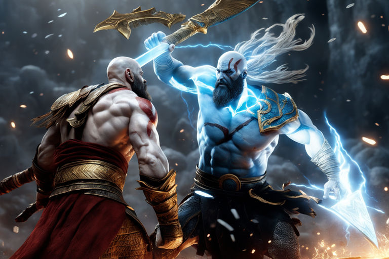 Dark moonlight winter kratos the god of war is fighting thor - Playground