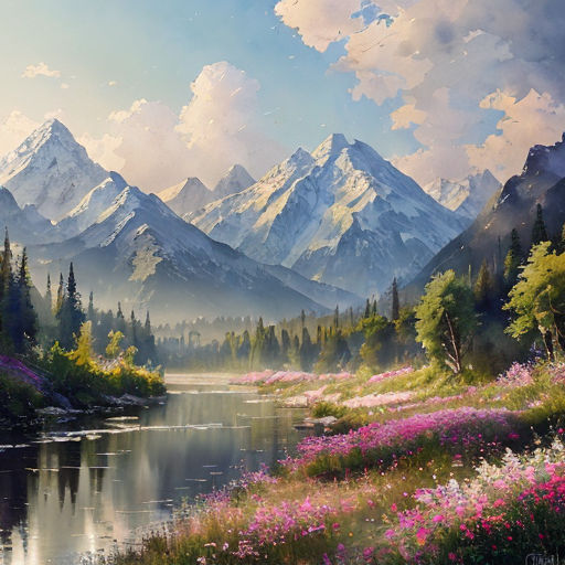 When people think of a Bob Ross painting I believe a scene like this is  what they imagine. Fluffy clouds, an almighty mountain, and happy trees. I  truly enjoyed painting this one (