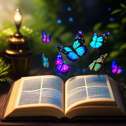 butterflies. Magic book of elves in the fairy - Playground