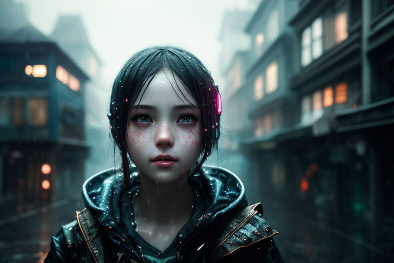 Cute and adorable cyberpunk girl - Playground