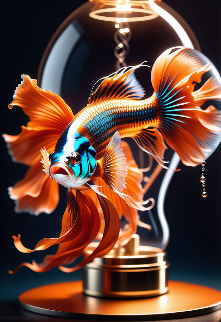 Realistic 3D Betta Fish Rendering in Blue and White Find AI Images and AI  Photos —
