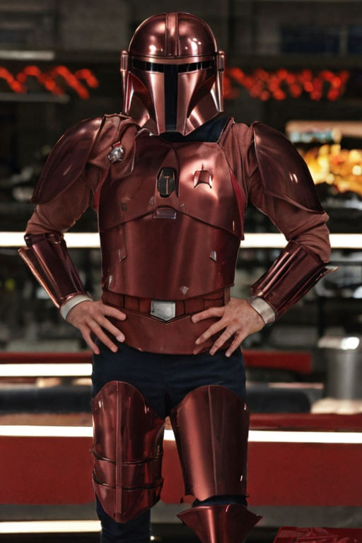 red mandalorian armor