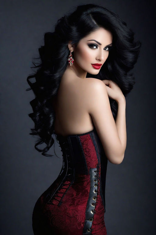 Red Duchess Satin Corset With Opulent Black Lace Overlay