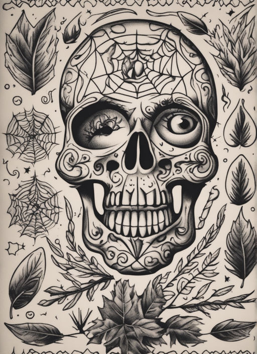 traditional tattoo sugar skull