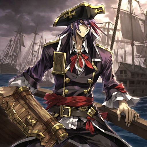 a high fantasy anime pirate captain on a ship, by | Stable Diffusion
