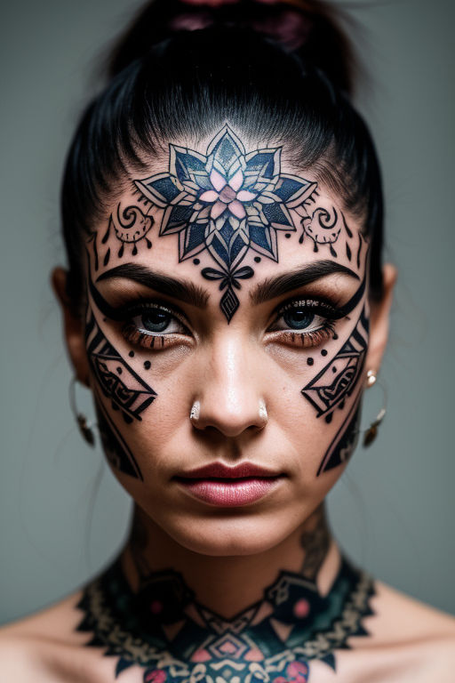 Woman face tattoo by Niki Norberg | Photo 14456