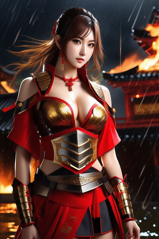 highly detailed red leather bikini armor - Playground