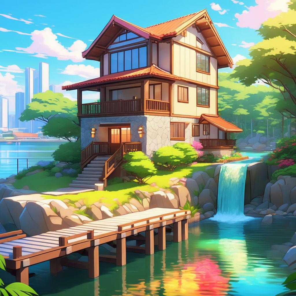 anime scenery house