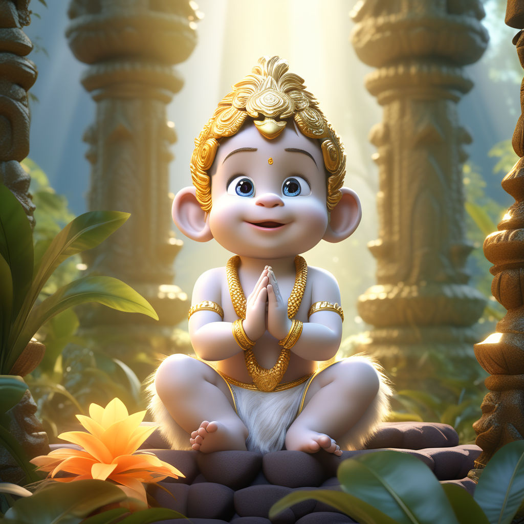 Super Cute Baby Hanuman Praying with Folded Hands Generative AI Stock  Illustration - Illustration of architecture, religion: 281388605