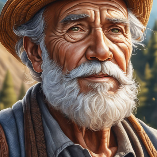 realistic old man drawing