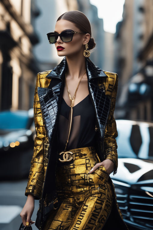 Chic LV Tokyo Street Style w/ Rhinestone Makeup, Gucci Snake Head