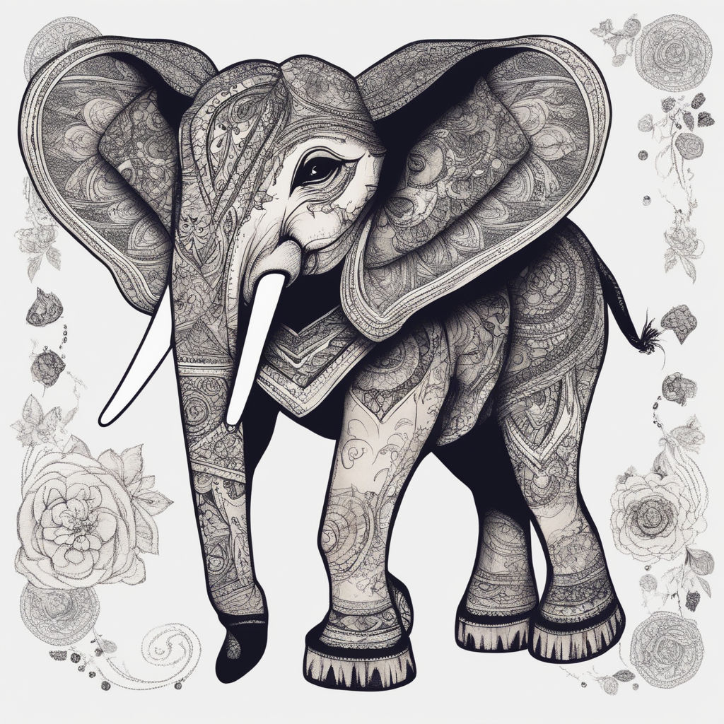 Elephant Sketchbook for Kids ages 4-8 Blank Paper for Drawing.