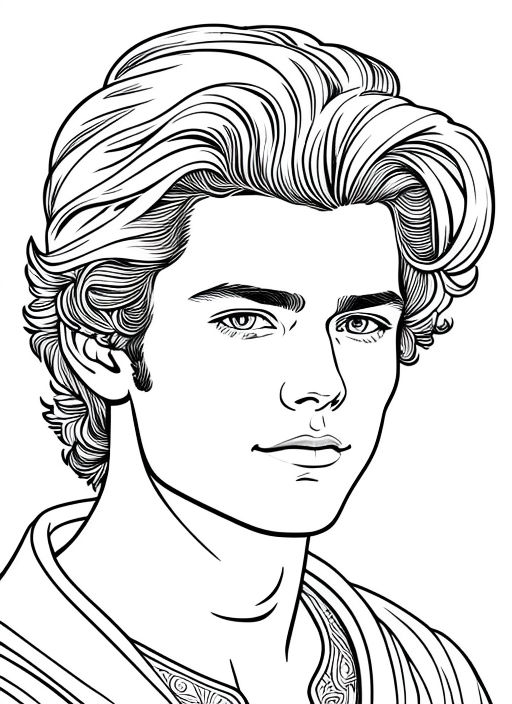 young man coloring page