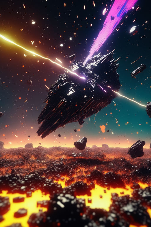 featuring colossal battleships from distant worlds engaged in an epic  interstellar war. The scene captures the iconic space opera essence -  Playground