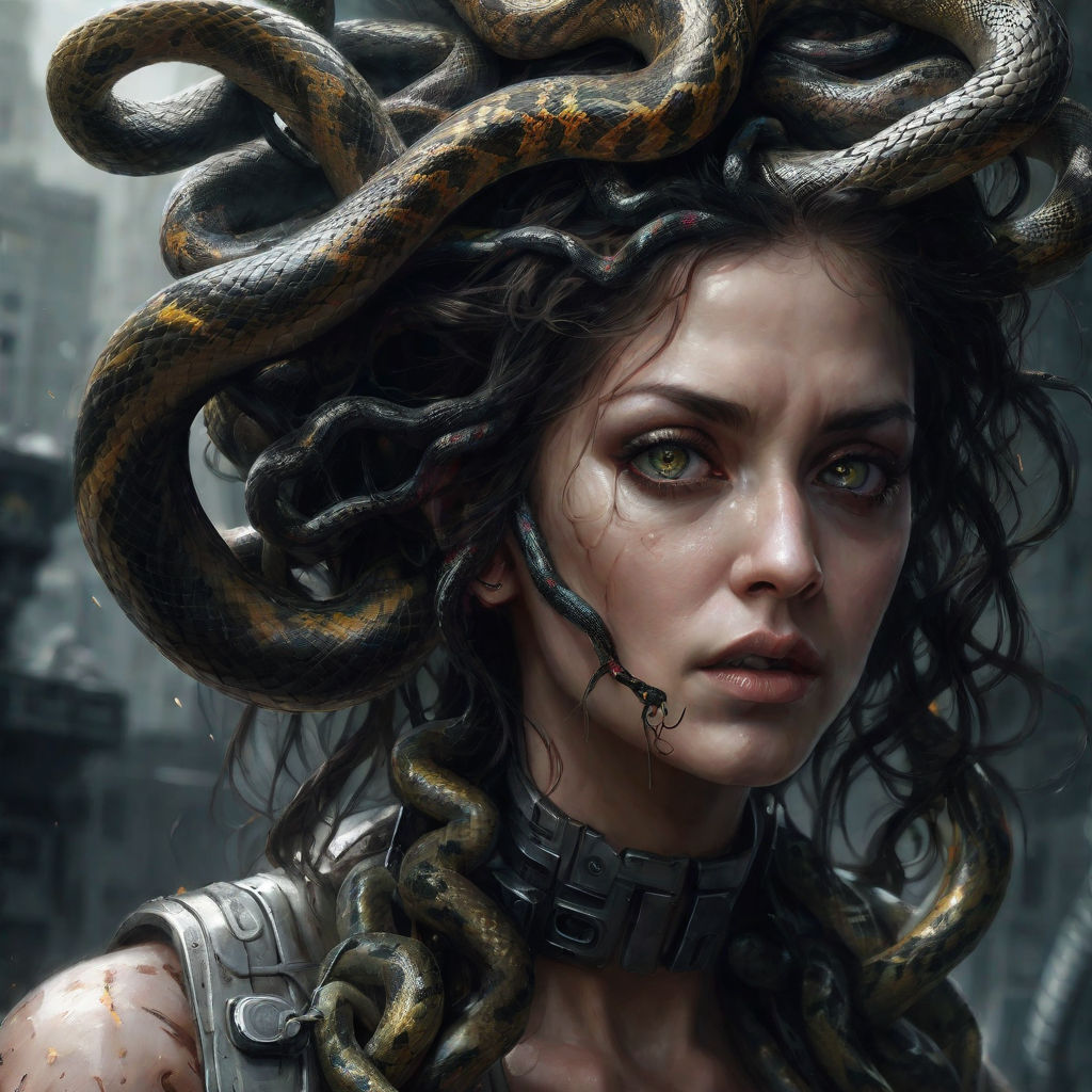 Medusa with snake hair - Playground