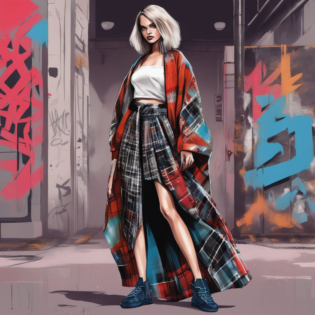 Street fashion woman models in sketch style Vector Image