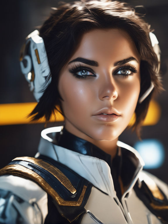 overwatch tracer, clean face, with a very beautiful