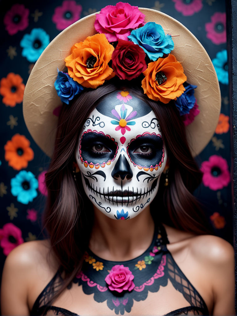 colorful day of the dead makeup