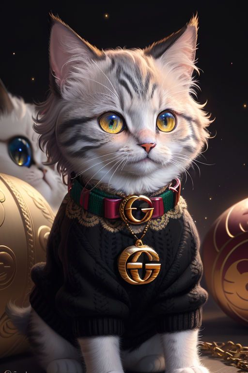 cat wearing gucci