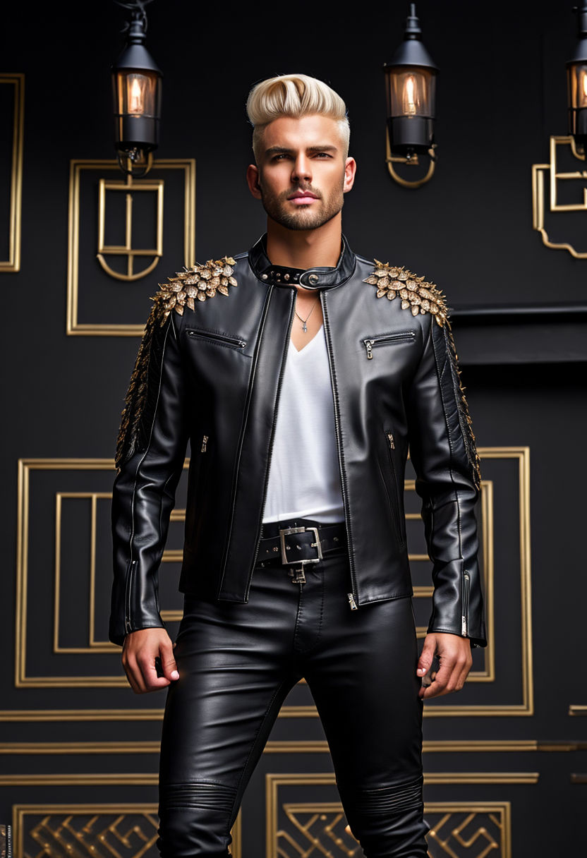 Shop Now Back Chain Black Leather Jacket - Aynat Closet