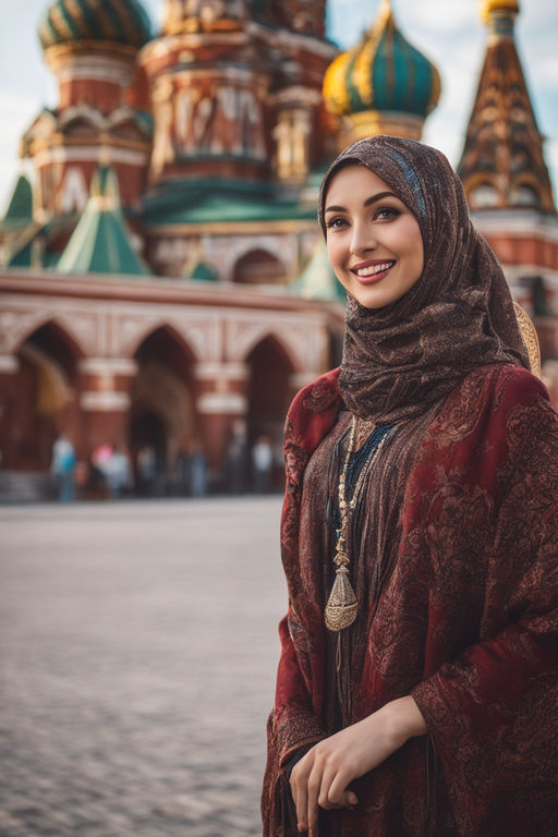 a beautiful woman wearing hijab in a forest, wearing red bikini, 