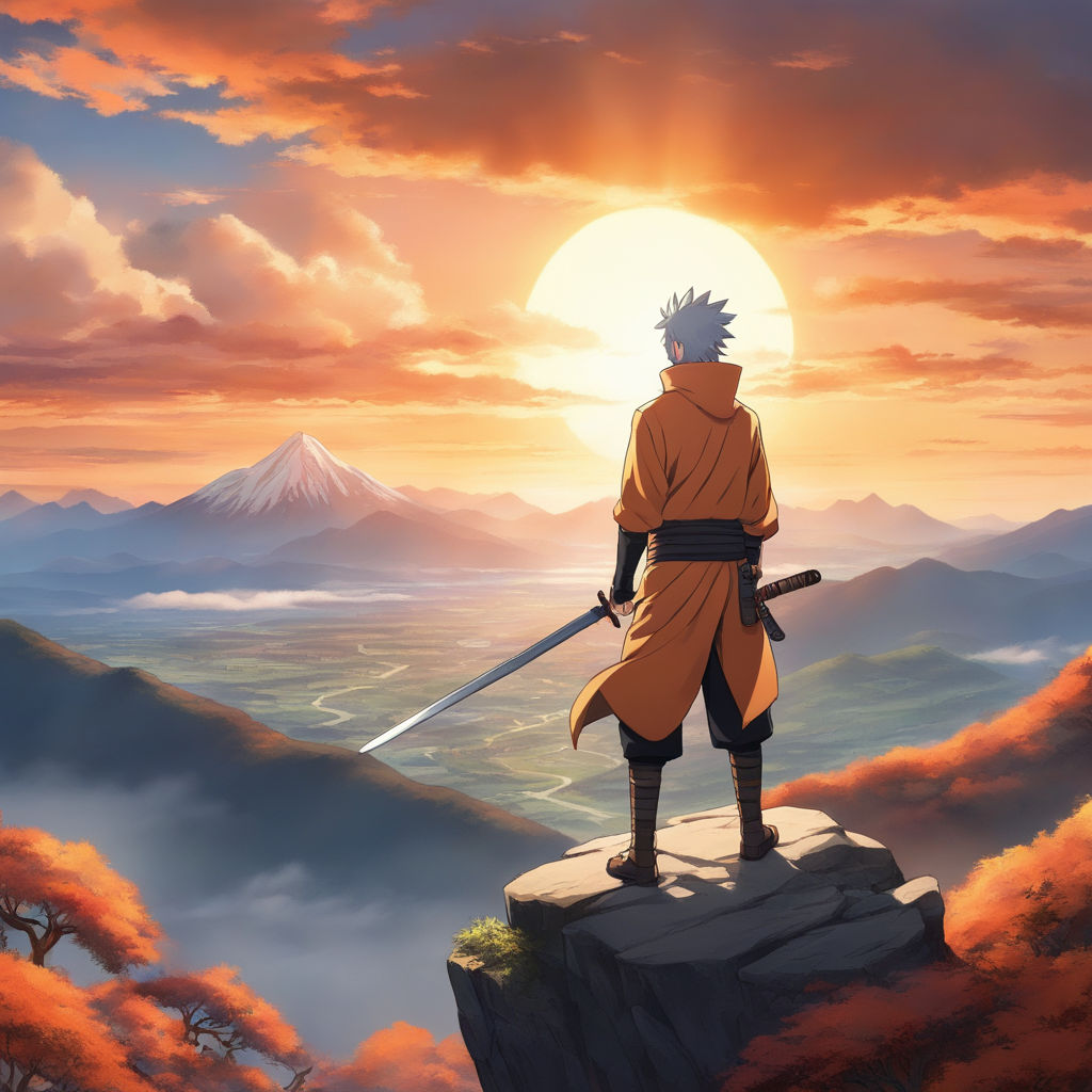 Naruto proud on the top of a hill