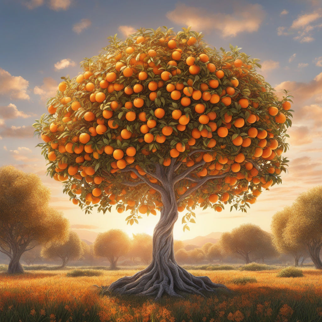 Orange Jaffa Tree Canvas Art by Ashvin Harrison | iCanvas