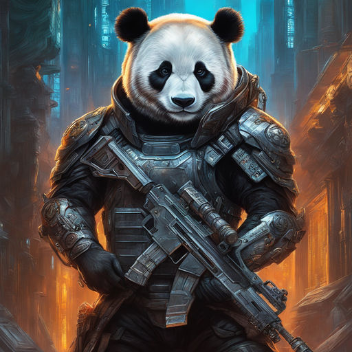 panda with machine gun