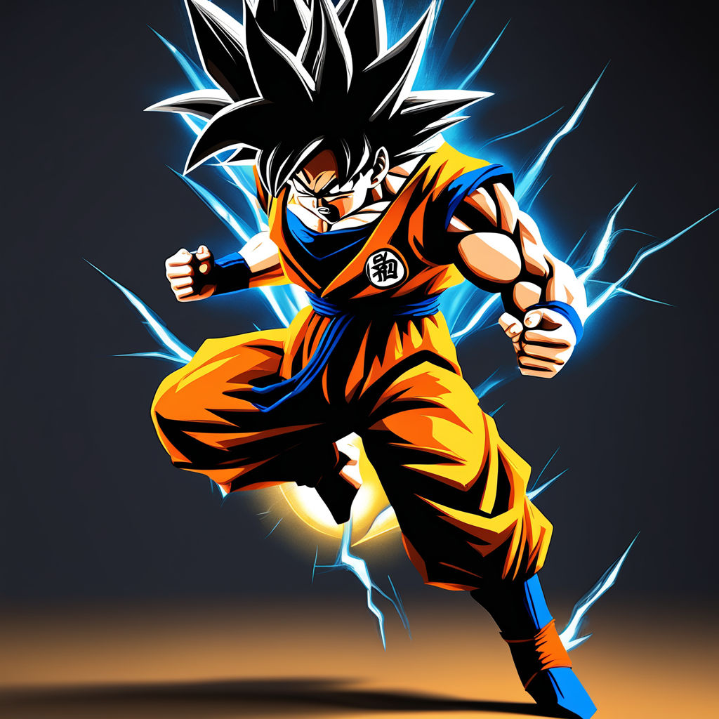 Pose de luta de Son Goku para colorir