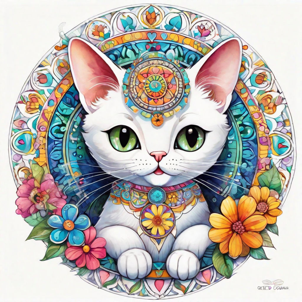Cat Mandala Art - GalleryHaven - Digital Art, Animals, Birds, & Fish, Cats  & Kittens, Other Cats & Kittens - ArtPal