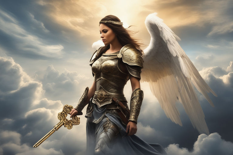 female angel warrior with sword