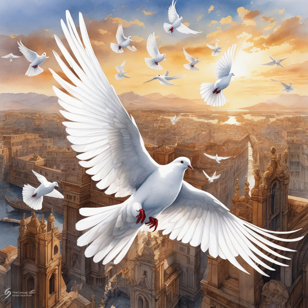 dove flying to heaven