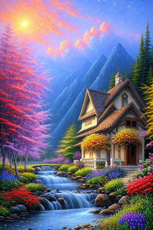 beautiful scenery painting