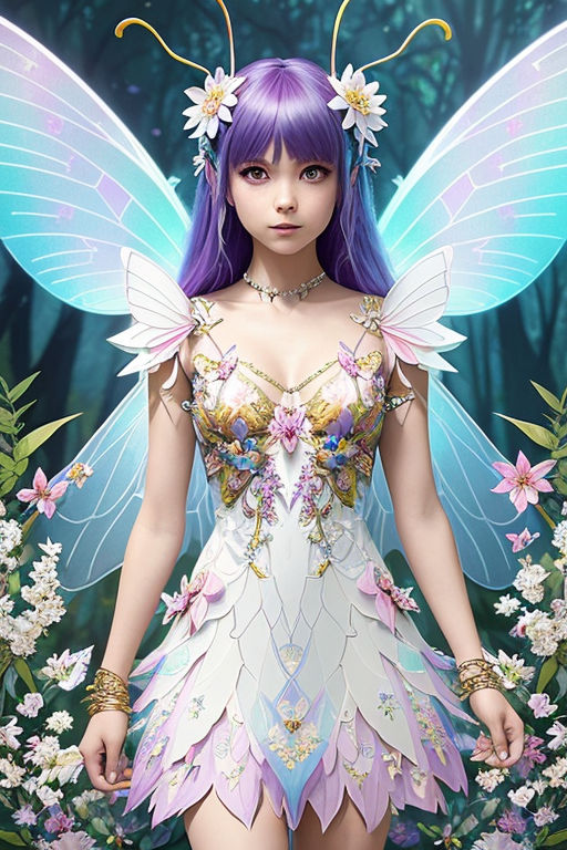Premium AI Image | Delicate Forest Fairy Girl Fantasy Anime