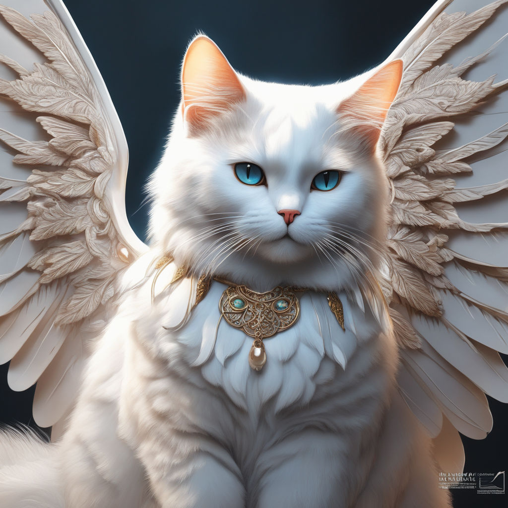 cat with angel wings art