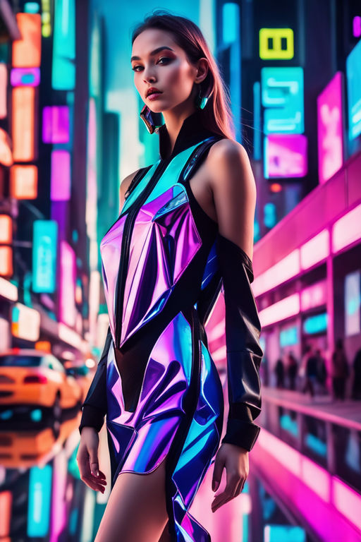 Space fashion catwalk promenade, futuristic fashion illustration, woman in  cyberpank futuristic robot style suit walking at podium against planet and  stars, retro color palette Stock Illustration