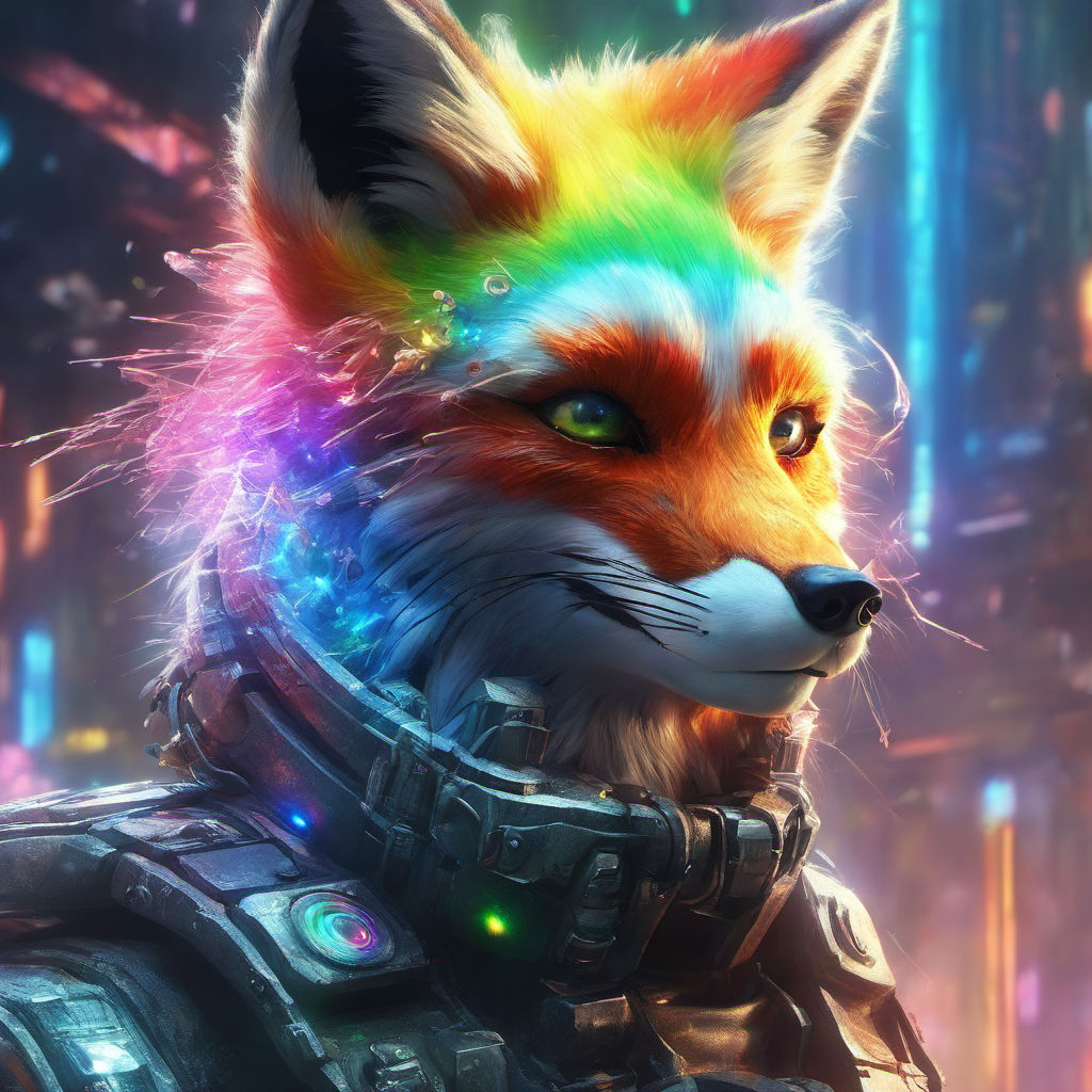 Rainbow protogen - Furry - Posters and Art Prints