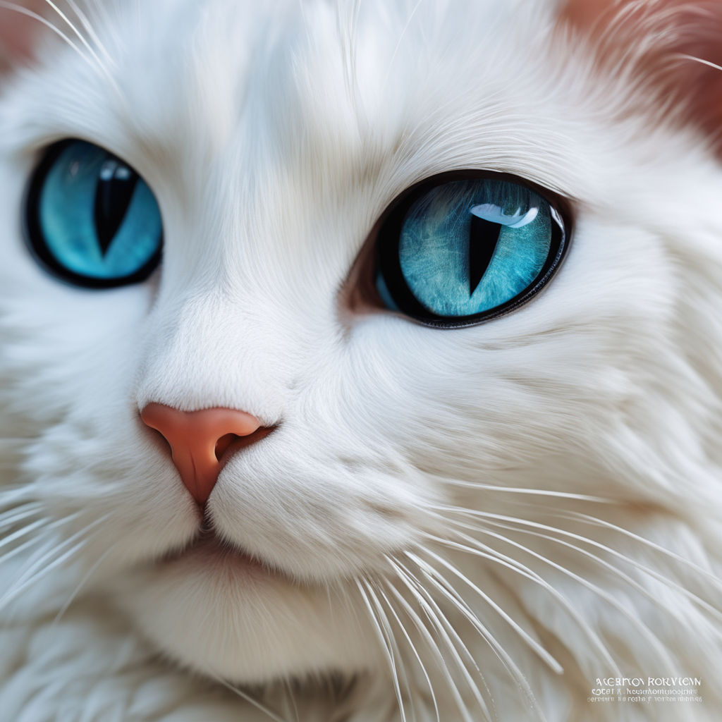 white cat with ice blue eyes