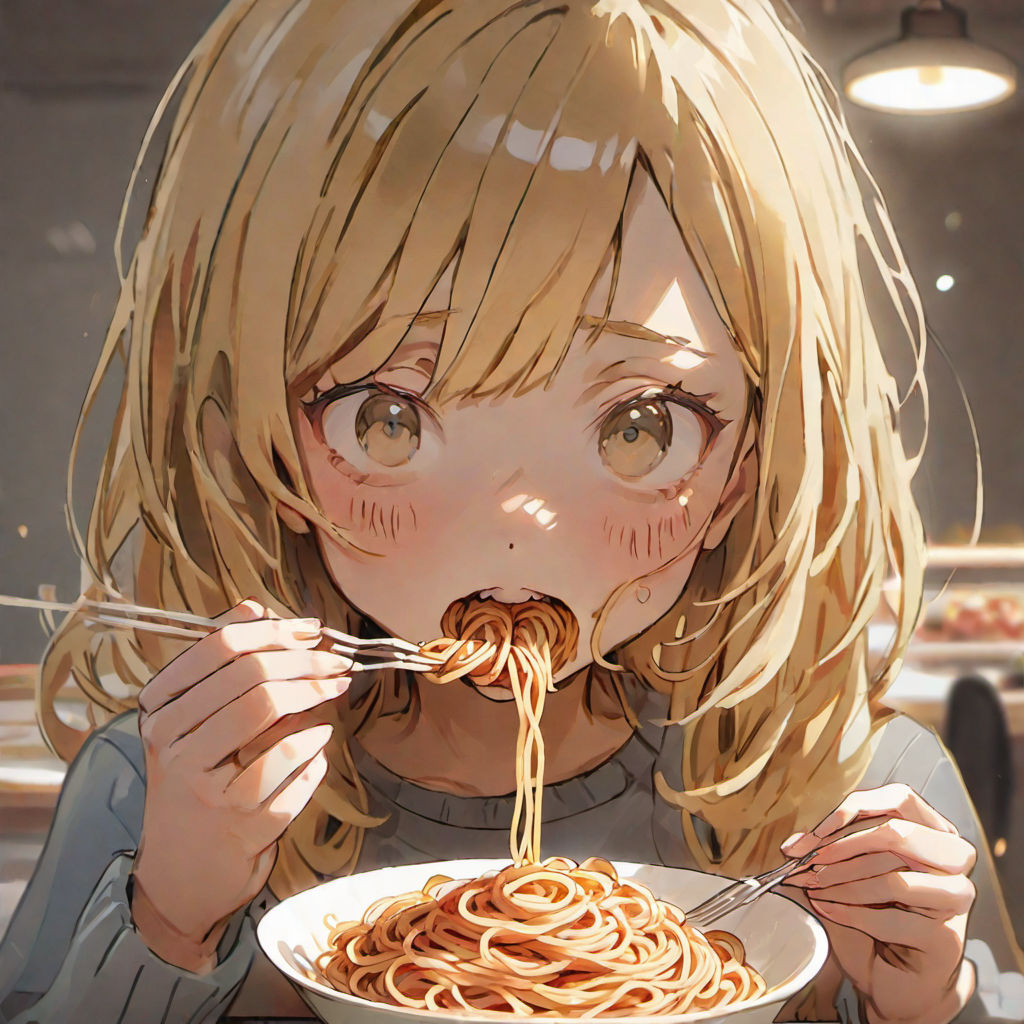 Anime Girl Holding Chop Sticks While Eating Noodles Background, Noodle  Picture, Food, Pasta Background Image And Wallpaper for Free Download