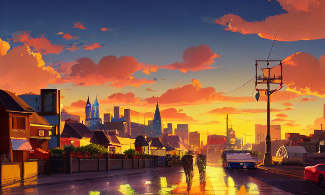 Download Beautiful Anime Sunset Sky Wallpaper | Wallpapers.com