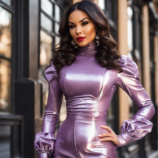 dominant woman in a purple leather catsuit - Playground