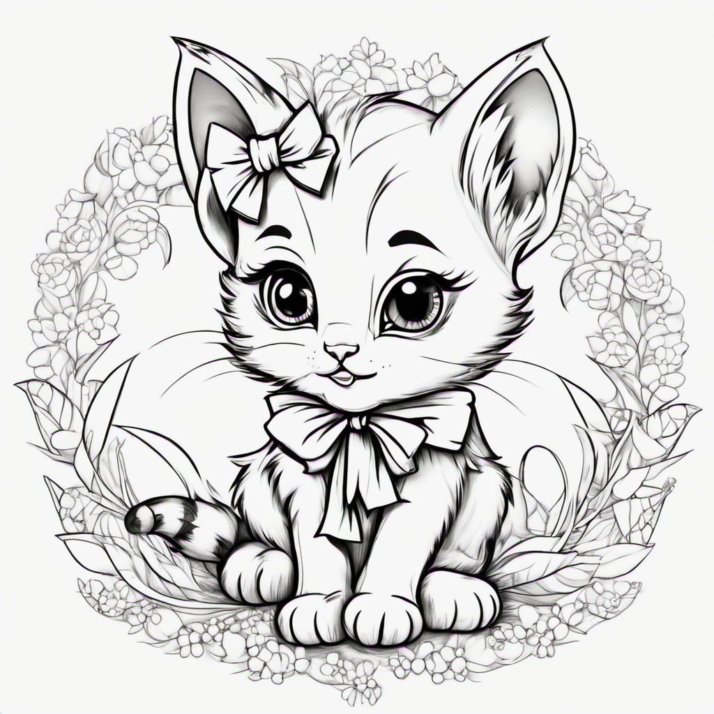 cat doodle cartoon kawaii anime cute coloring page 10504682 Vector Art at  Vecteezy