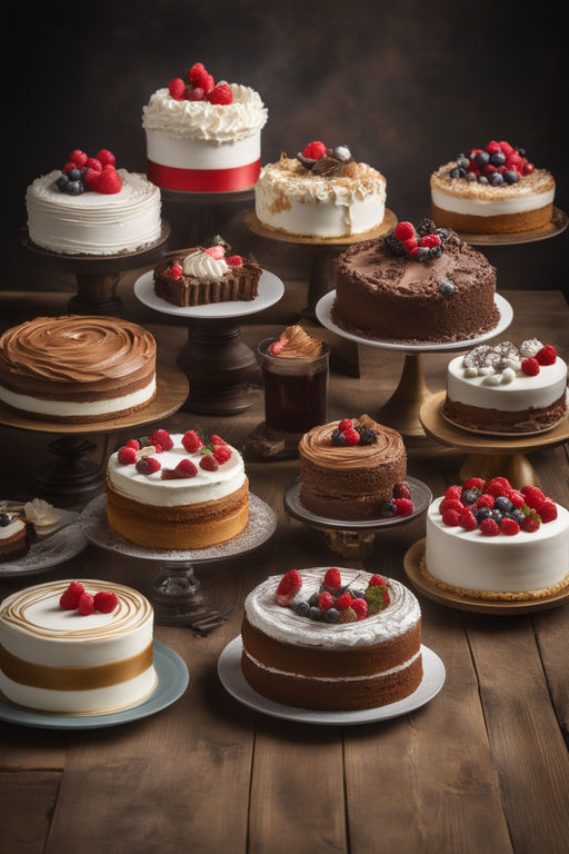 Confectionery concept with flying cakes with red currant, chocolate mouss  and cheese cream on the top. Levitated fresh baked healthy dessert Stock  Photo - Alamy