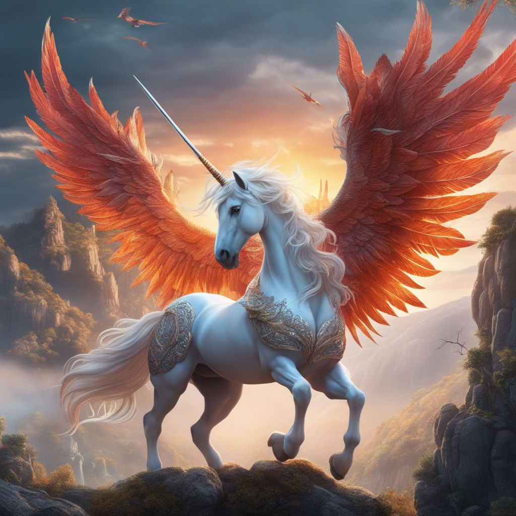 beautiful unicorns with wings