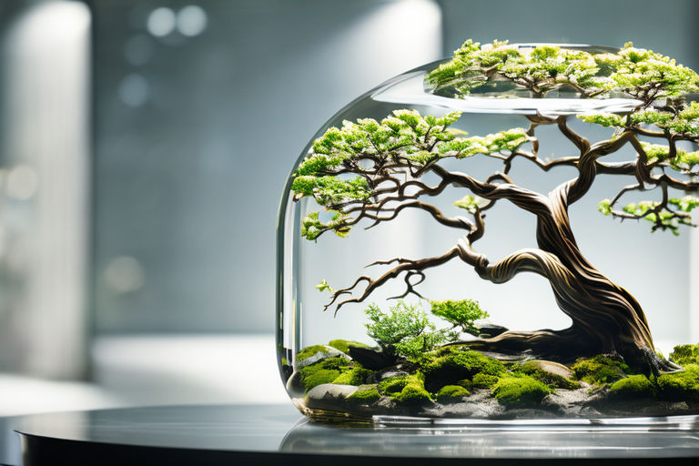 Tree of Life] Moss Plant Micro Landscape Glass Flower Container Small Leaf  Red Nan Green Plant Indoor Desktop Landscape - AliExpress