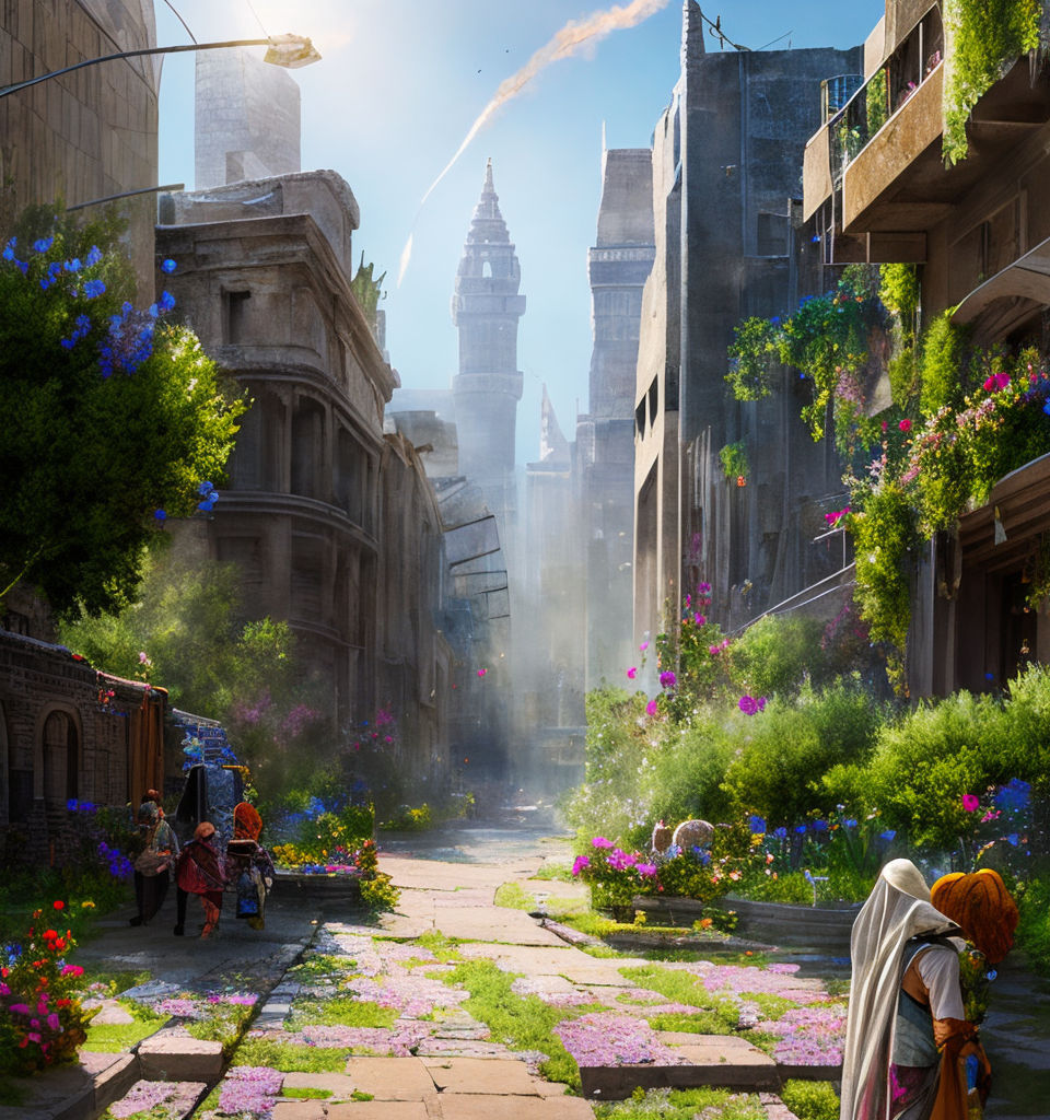 Solarpunk Aesthetic  Fantasy landscape, Fantasy art landscapes